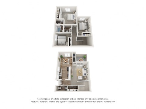 Floor plan for 3 beds, 1.5 baths, 1199 sqft